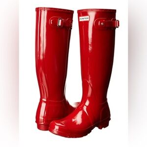 Hunter Glossy Red Rain Boots